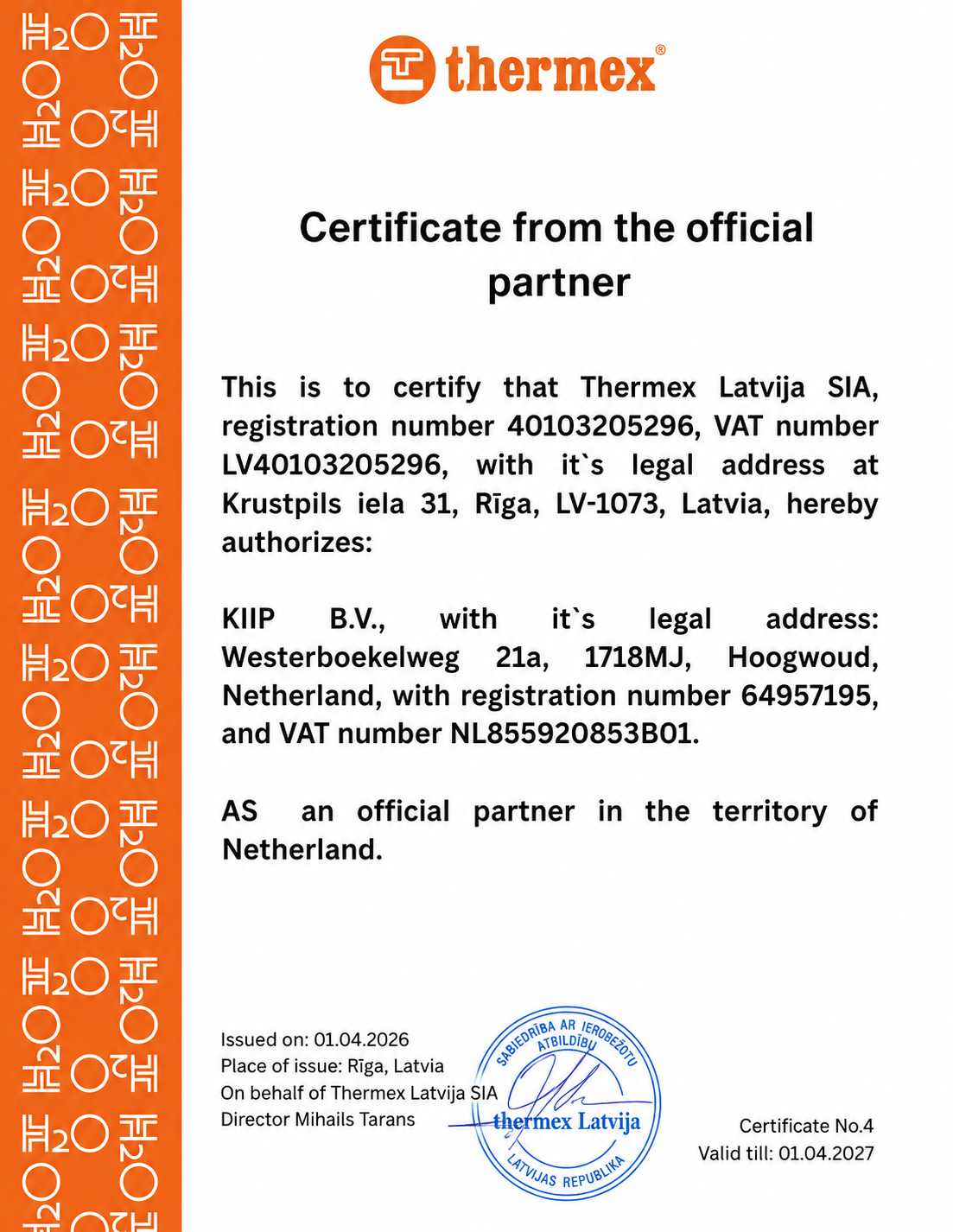 OFFICIAL PARTNER THERMEX