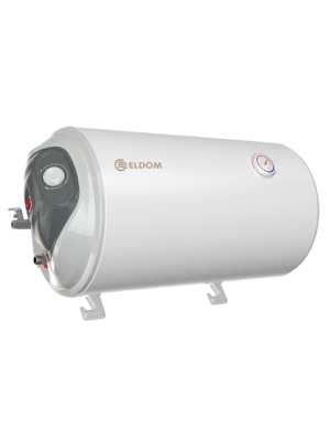 ELDOM Favourite horizontal boiler 50 litres, 2 kW. connections on the left side. Mechanical thermostat energy class C