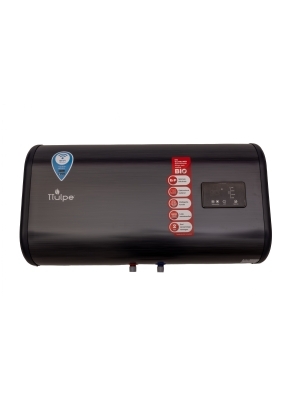 High-quality, anthracite black, flat 43 liter boiler with Wi-Fi and SMART function for horizontal installation on the wall